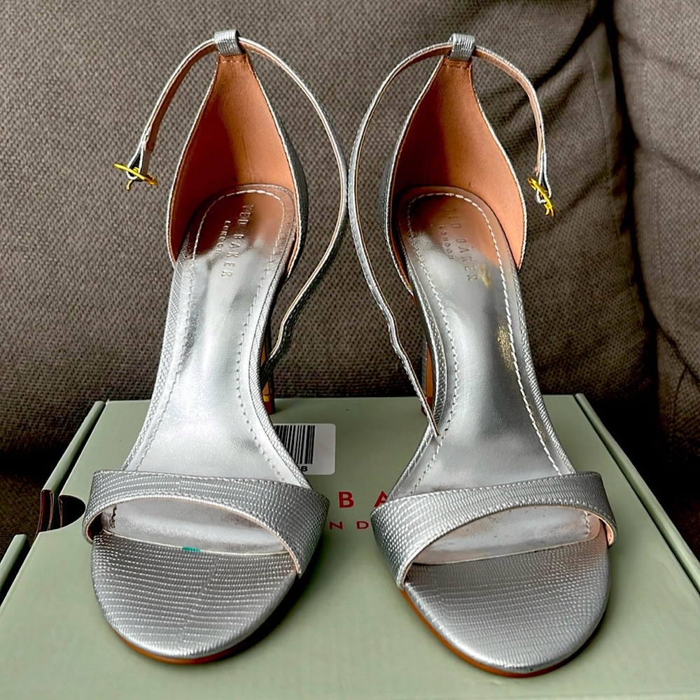 Ted baker Silver heels size 37, 6.5